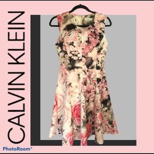 Calvin Klein Floral-Print Fit & Flare Dress